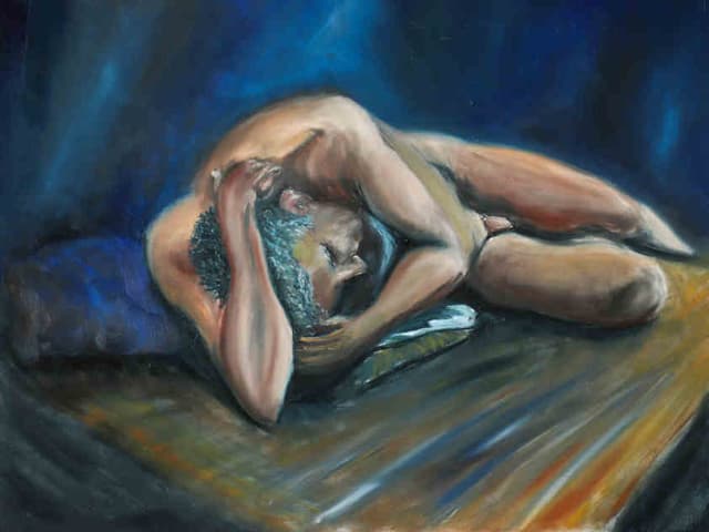 painting Male Model Laying pose 2023