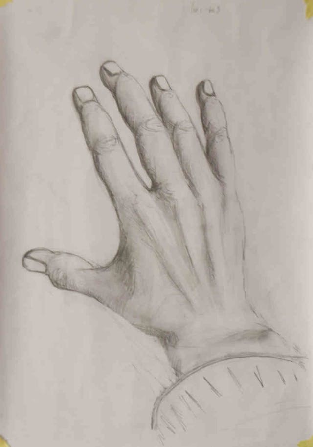 painting Pencil drawing of my own hand 2020